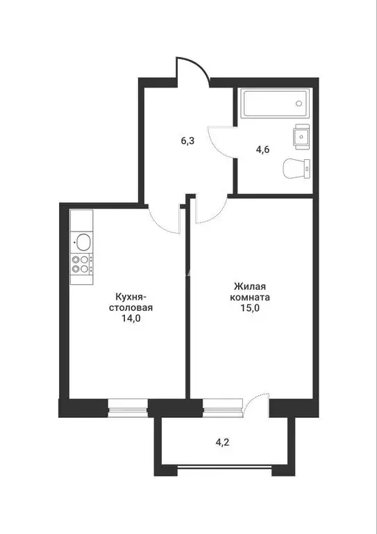 1-комнатная квартира: Благовещенск, Заводская улица, 4/6 (44.1 м) - Фото 1