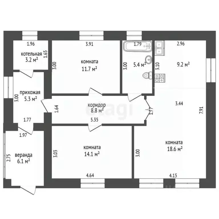 Дом в Тюменская область, Ишим ул. Радищева, 48 (89 м) - Фото 1