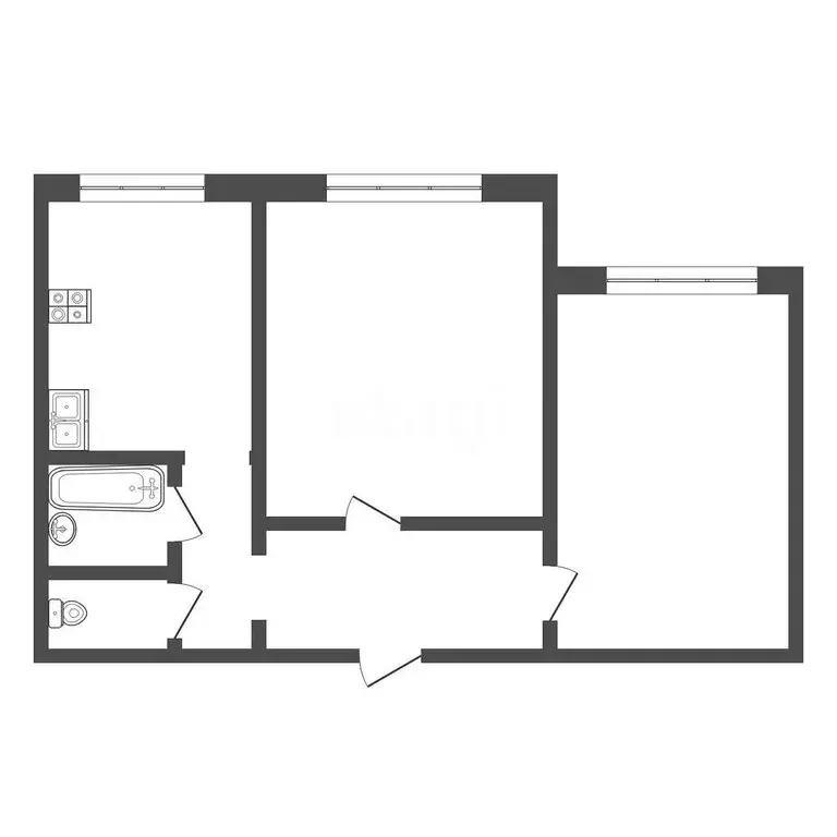 2-комнатная квартира: Новокузнецк, улица 40 лет Победы, 25 (53 м) - Фото 1