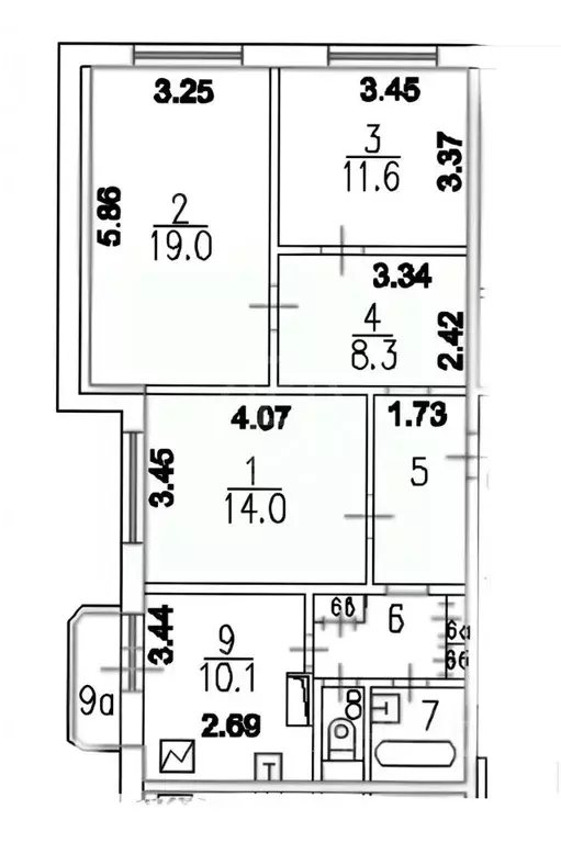 3-к кв. Москва Кировоградская ул., 38К1 (77.4 м) - Фото 1