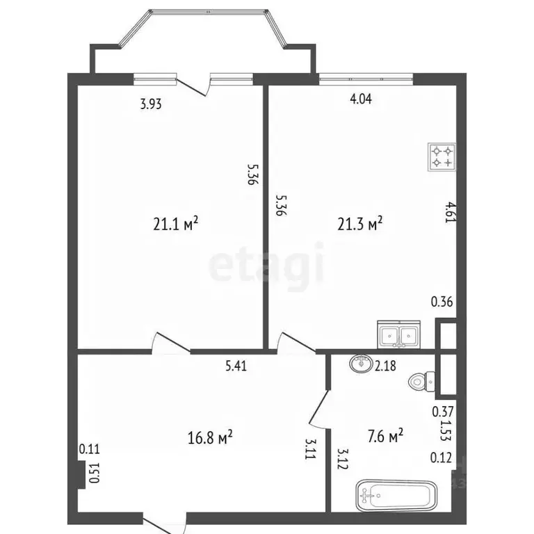 1-к кв. Санкт-Петербург Наличная ул., 24к1 (66.8 м) - Фото 2