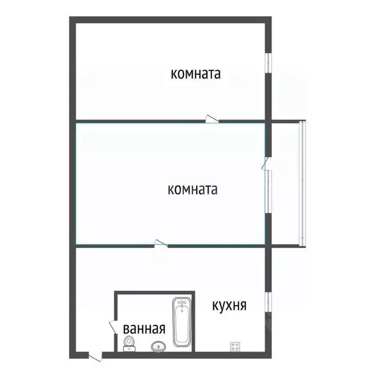 2-к кв. Курганская область, Курган ул. Коли Мяготина, 98А (44.7 м) - Фото 2