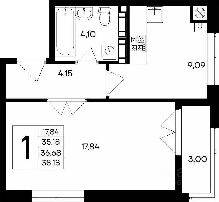 1-к кв. Крым, Евпатория  (38.18 м) - Фото 1