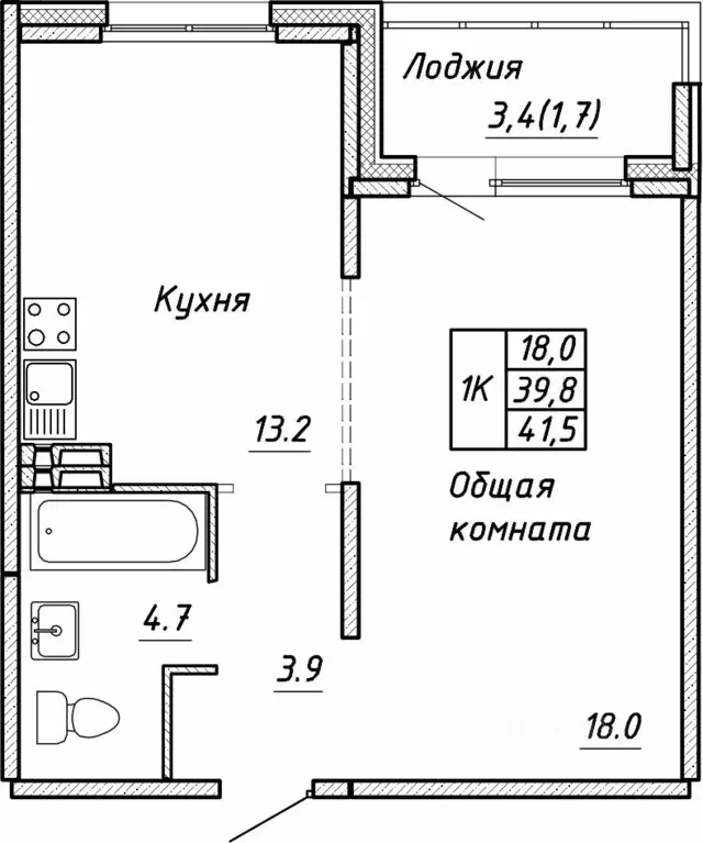 1-к кв. Новосибирская область, Новосибирск ул. Связистов, 13/1 (41.5 ... - Фото 0