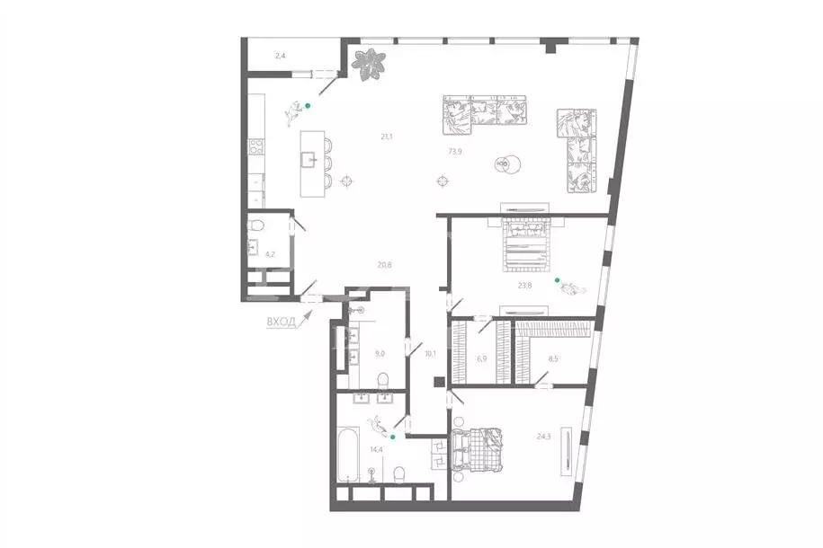 3-комнатная квартира: Москва, улица Остоженка, 11 (219 м) - Фото 0