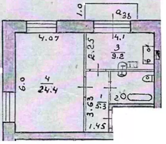 1-к. квартира, 44 м, 4/5 эт. - Фото 0