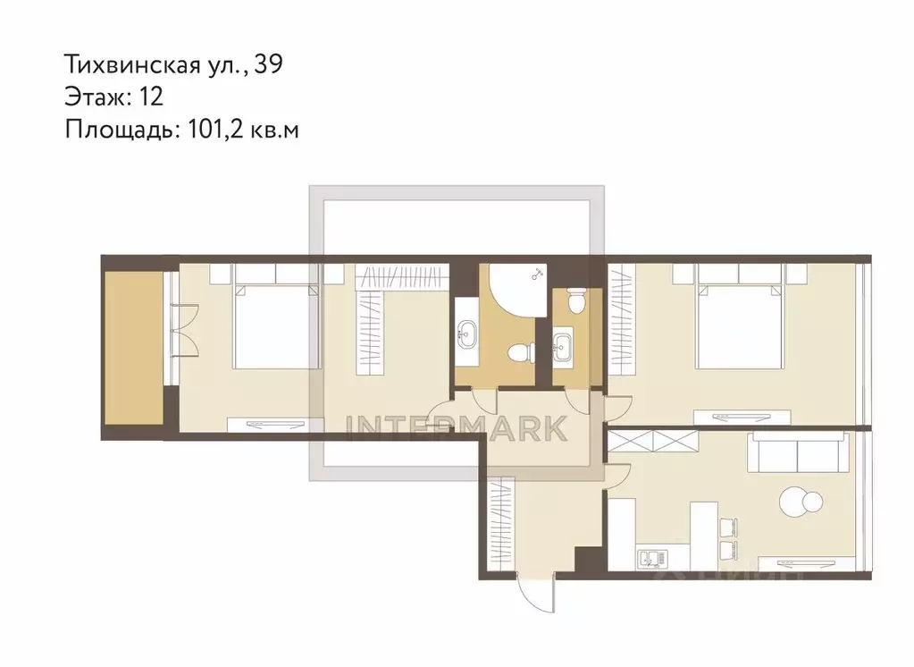 3-к кв. Москва Тихвинская ул., 39 (101.2 м) - Фото 2