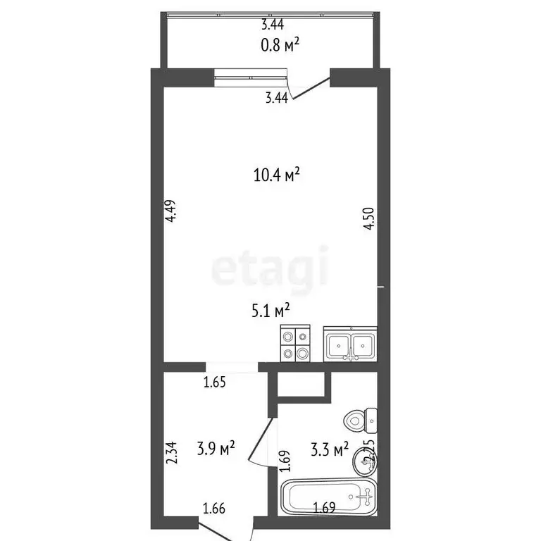 Квартира-студия: Екатеринбург, Латвийская улица, 56 (23 м) - Фото 1