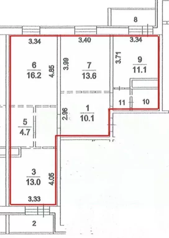3-к кв. Московская область, Люберцы городской округ, Октябрьский пгт ... - Фото 2