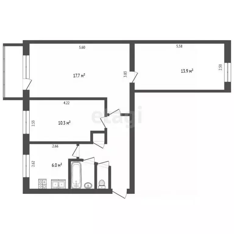 3-к кв. Ярославская область, Рыбинск Инженерная ул., 42 (58.4 м) - Фото 2