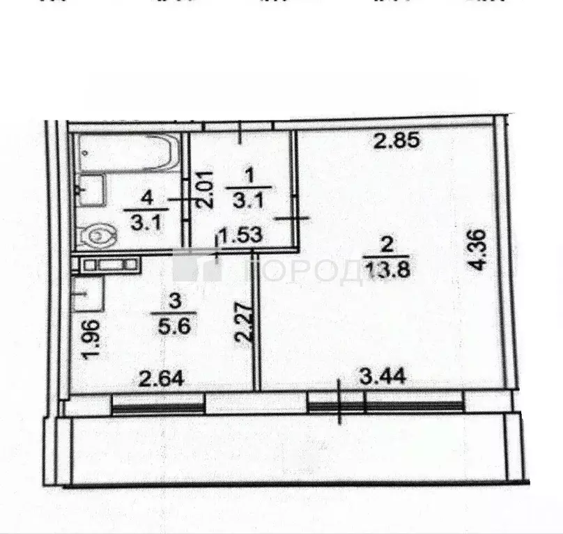 1-к кв. Томская область, Томск ул. Юрия Ковалева, 34 (25.6 м) - Фото 1