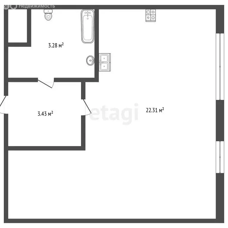 Квартира-студия: Сестрорецк, улица Инструментальщиков, 18 (29.2 м) - Фото 1