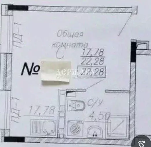 Студия Белгородская область, Старый Оскол Юбилейный мкр, 6А (22.28 м) - Фото 2