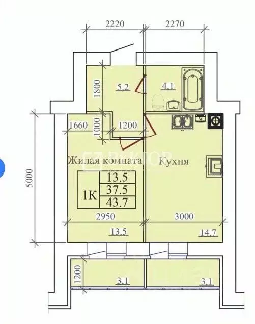 1-к кв. Ивановская область, Иваново ул. Павла Большевикова, 50к6 (43.7 ... - Фото 2