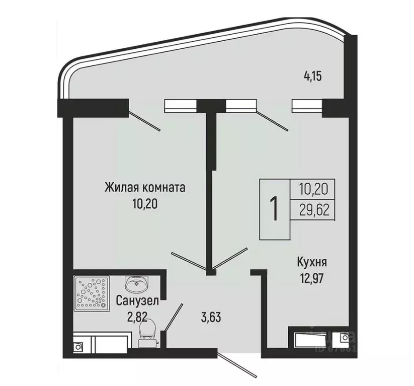 1-к кв. Краснодарский край, Туапсинский муниципальный округ, с. ... - Фото 1