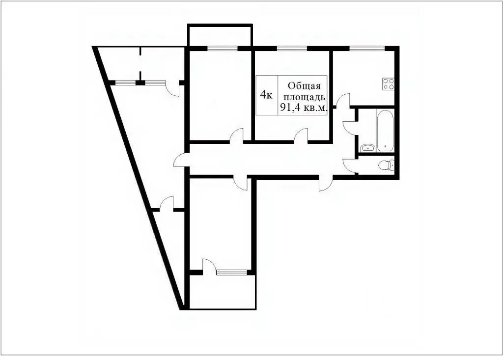 4-к кв. Кемеровская область, Новокузнецк ул. Зорге, 46 (91.4 м) - Фото 1