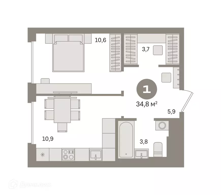 Продаётся 1-к квартира, 34.83 м - Фото 0