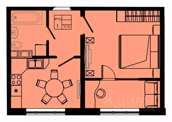 1-к кв. Ленинградская область, Коммунар г. Гатчинский муниципальный ... - Фото 1