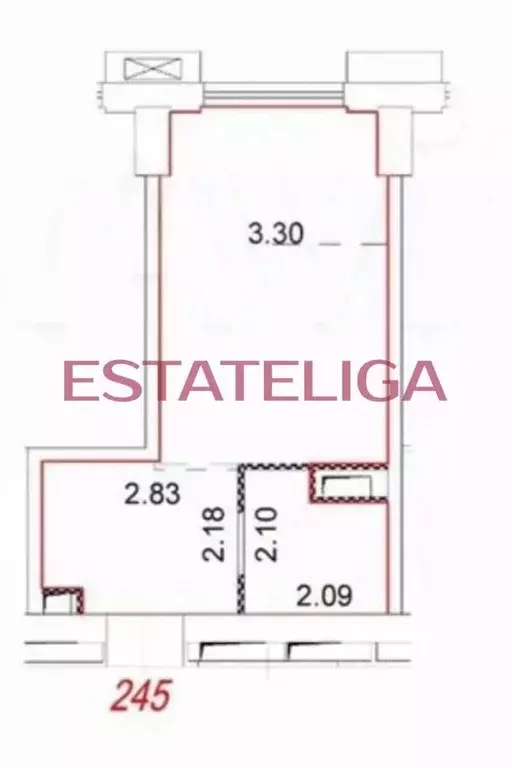 Студия Москва ул. Василия Ланового, 6к3 (26.0 м) - Фото 1