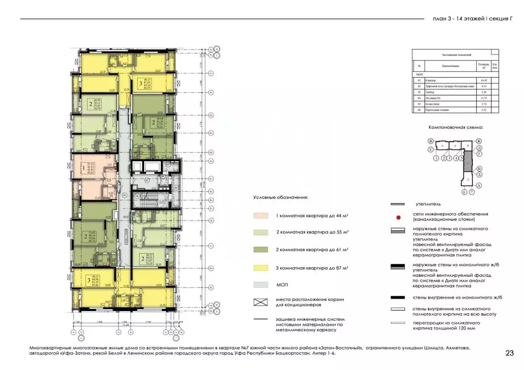 3-к кв. Башкортостан, Уфа Затон-Восточный жилрайон, Паруса жилой ... - Фото 2