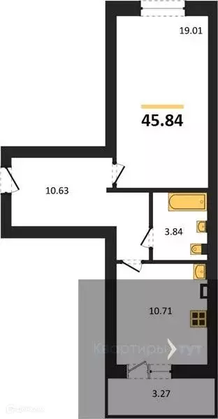 Продаётся 1-к квартира, 45.83 м - Фото 0