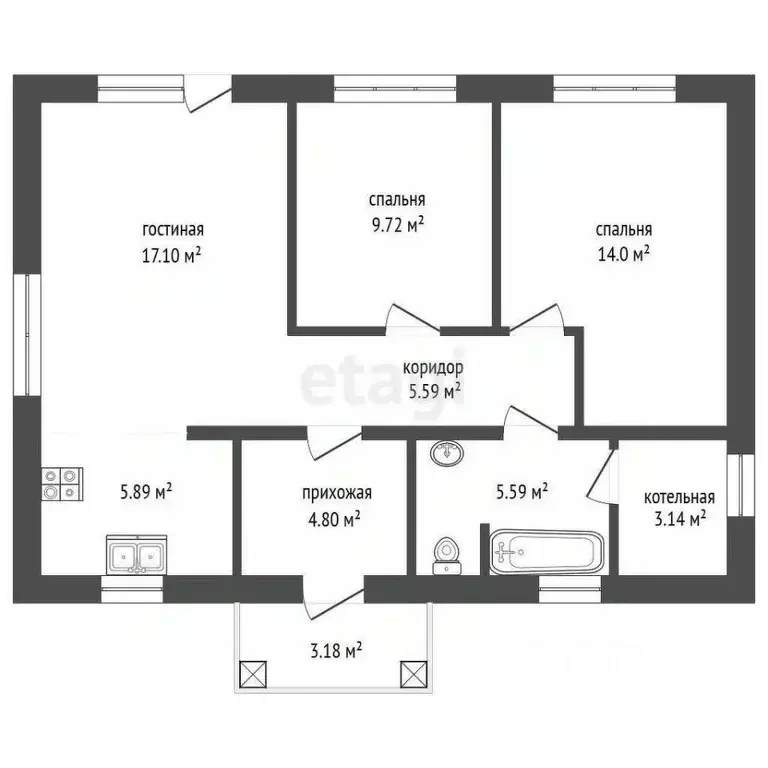 Дом в Тюменская область, Тюменский муниципальный округ, пос. ... - Фото 1