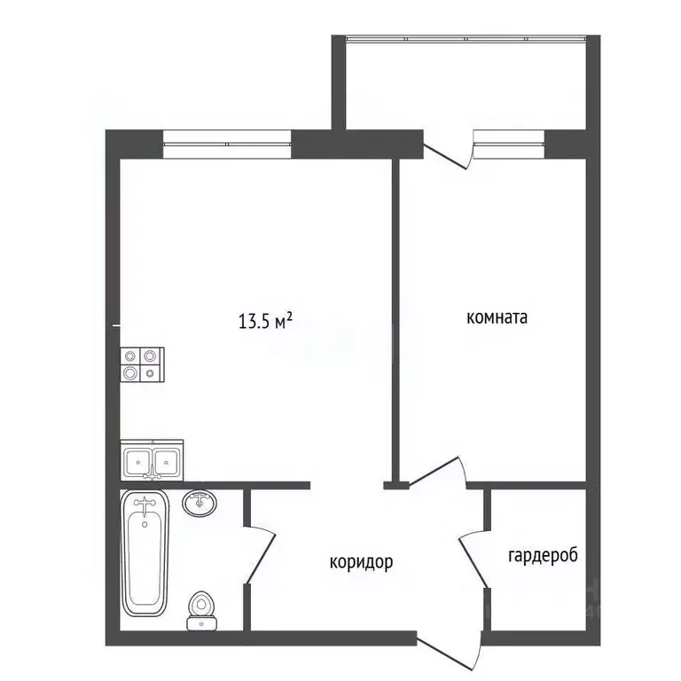 1-к кв. Тюменская область, Тюмень Широтная ул., 217 (42.5 м) - Фото 2