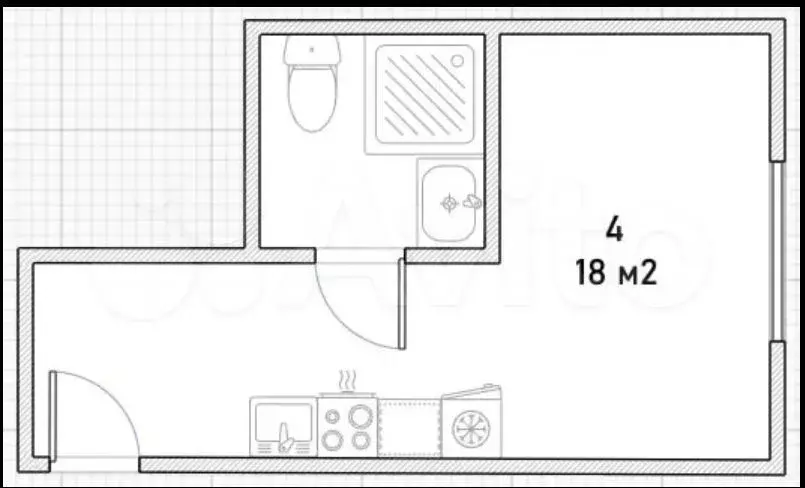 Квартира-студия, 18 м, 1/14 эт. - Фото 0