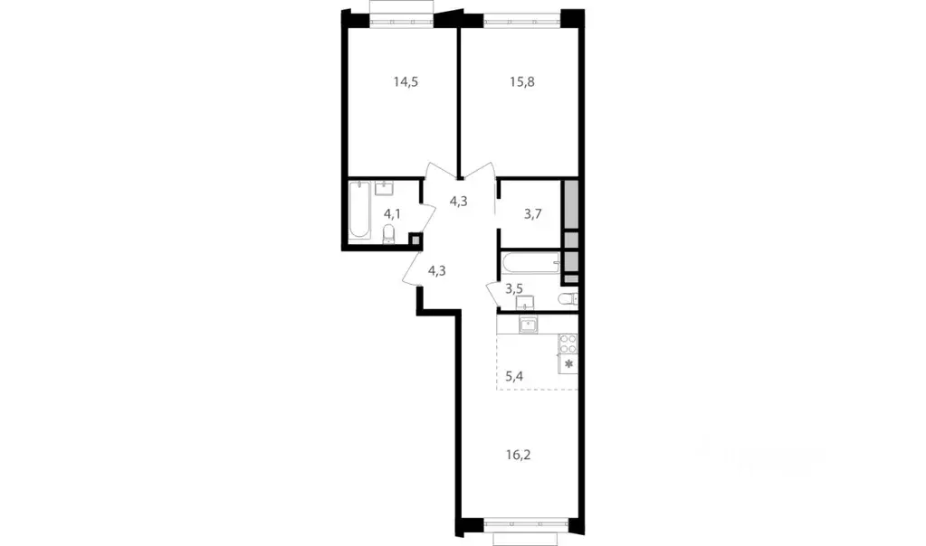 3-к кв. Москва Михалковская ул., 48 (71.8 м) - Фото 0