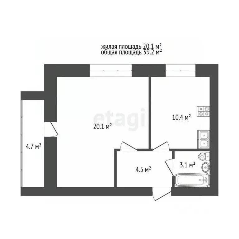 1-к кв. Чувашия, Чебоксары Альгешево мкр, ул. Болгарстроя, 3 (39.2 м) - Фото 2