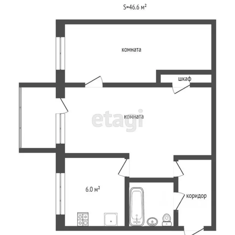 2-к кв. Челябинская область, Челябинск ул. Танкистов, 148В (38.0 м) - Фото 2
