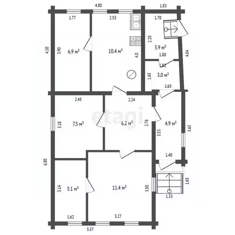 Дом в Башкортостан, Стерлитамак ул. Кирова (59 м) - Фото 2