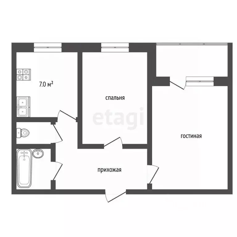 2-к кв. Ямало-Ненецкий АО, Муравленко ул. Ленина, 79 (48.0 м) - Фото 2