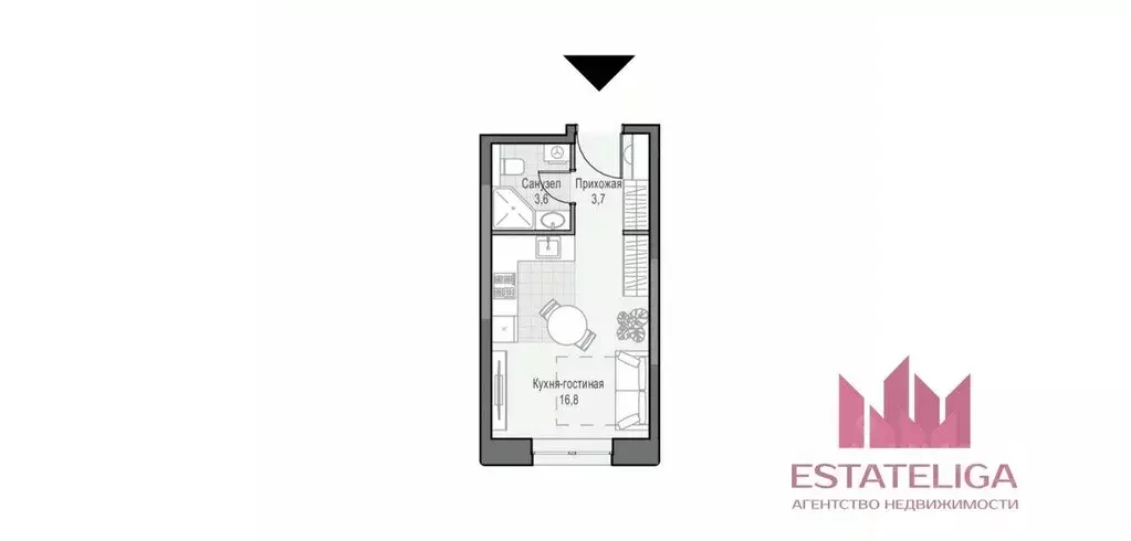 Студия Москва ул. Академика Королева, 21 (24.5 м) - Фото 2