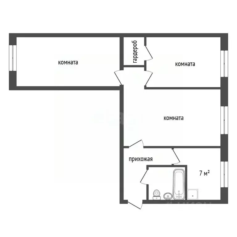 3-к кв. Красноярский край, Красноярск Семафорная ул., 245 (58.1 м) - Фото 2