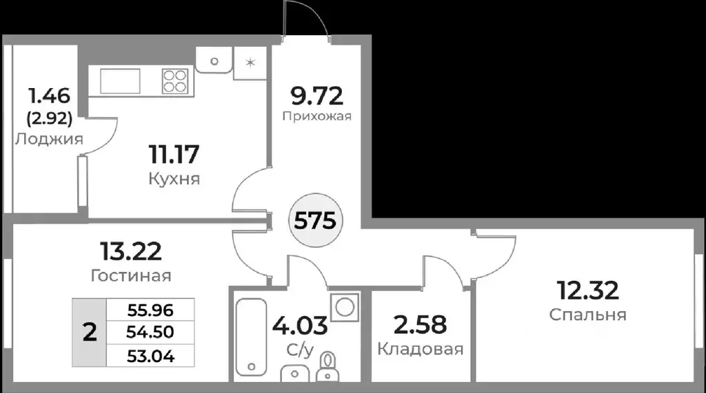 2-к кв. Калининградская область, Калининград Пригородная ул. (54.5 м) - Фото 1