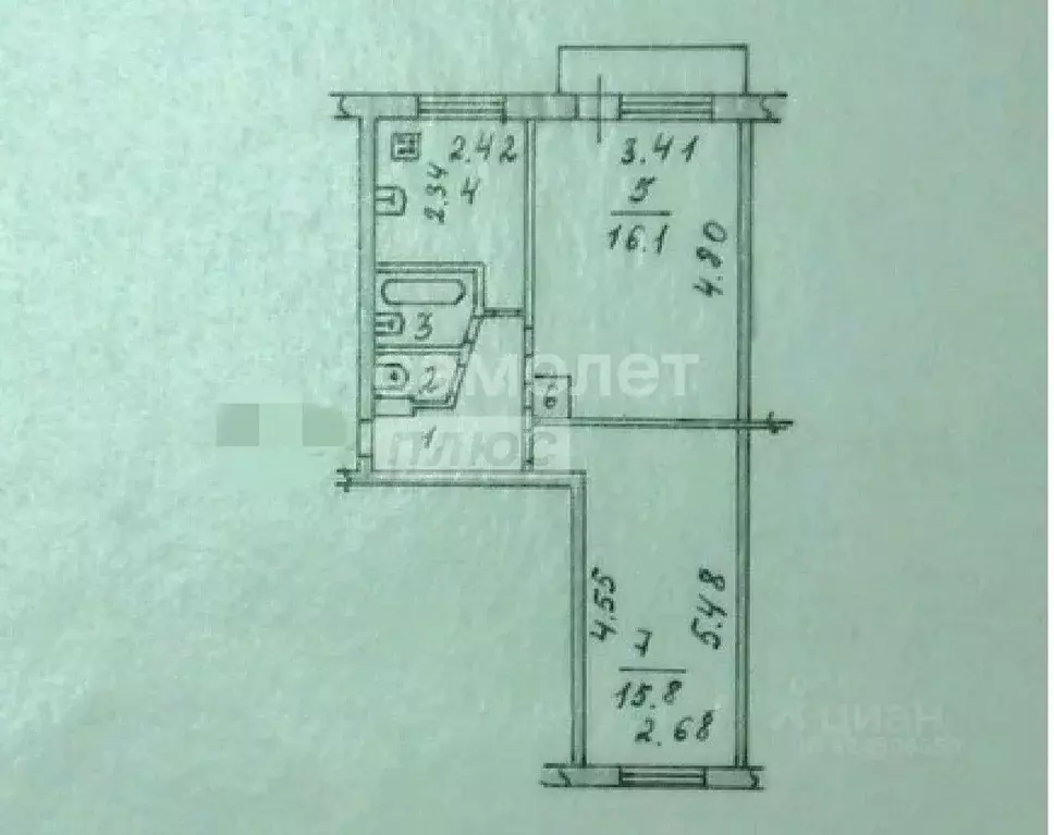 2-к кв. Пермский край, Краснокамск Гознаковский пер., 6 (45.6 м) - Фото 2