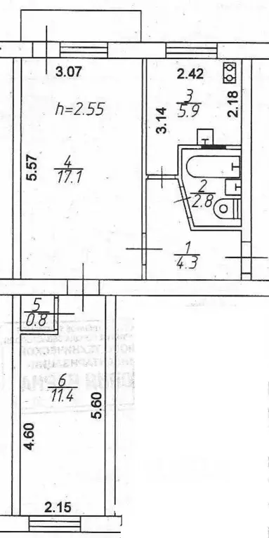 2-к кв. Севастополь просп. Героев Сталинграда, 24а (42.8 м) - Фото 2
