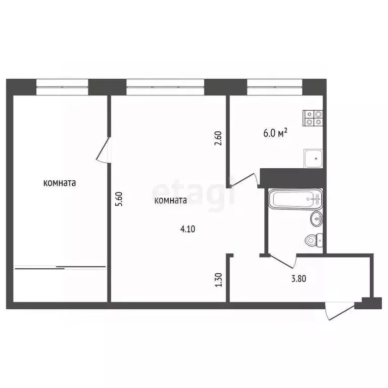 2-к кв. Орловская область, Орел ул. Металлургов, 4 (45.9 м) - Фото 2