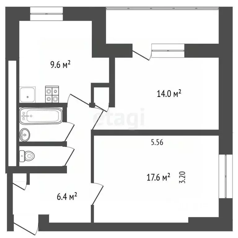 2-к кв. Московская область, Протвино Серпухов городской округ, проезд ... - Фото 2
