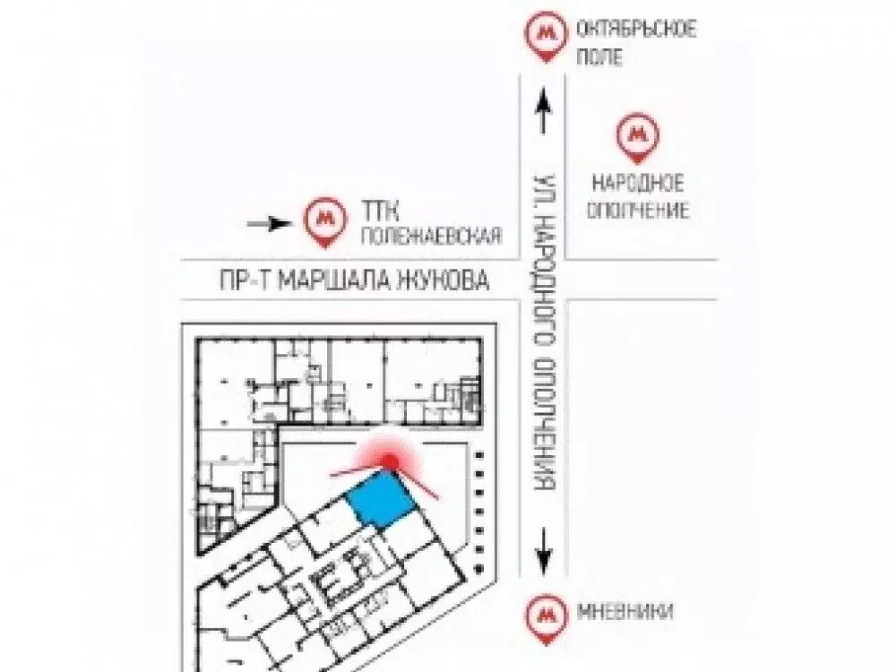 Торговая площадь в Москва ул. Народного Ополчения, 13 (67 м) - Фото 0