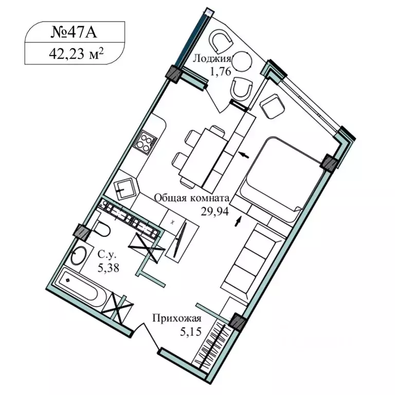 1-к кв. Севастополь ул. Летчиков, 10 (43.3 м) - Фото 0