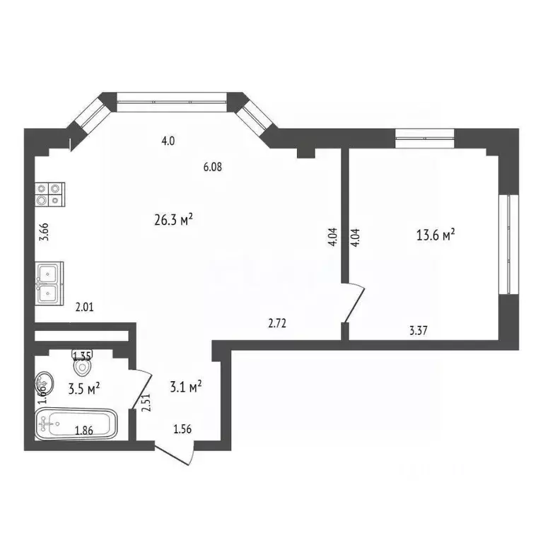 1-к кв. Крым, Сакский район, с. Штормовое ул. 60 лет Октября, 20 (46.5 ... - Фото 1