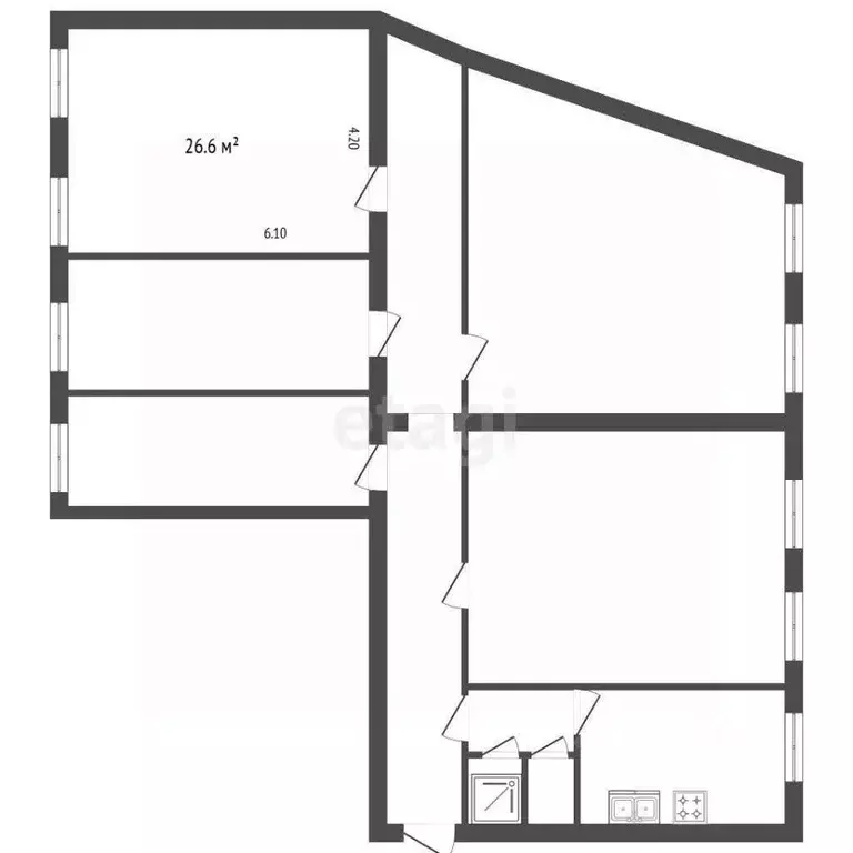 Комната Санкт-Петербург пос. Молодежное, ул. Правды, 17 (26.6 м) - Фото 2