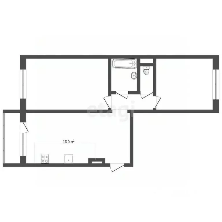 2-к кв. Тюменская область, Тюменский муниципальный округ, д. Дударева ... - Фото 2