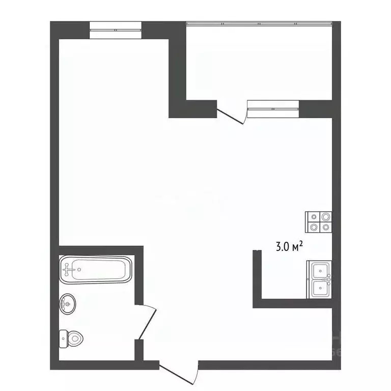 Студия Томская область, Томский район, д. Кисловка, Северный мкр ул. ... - Фото 2