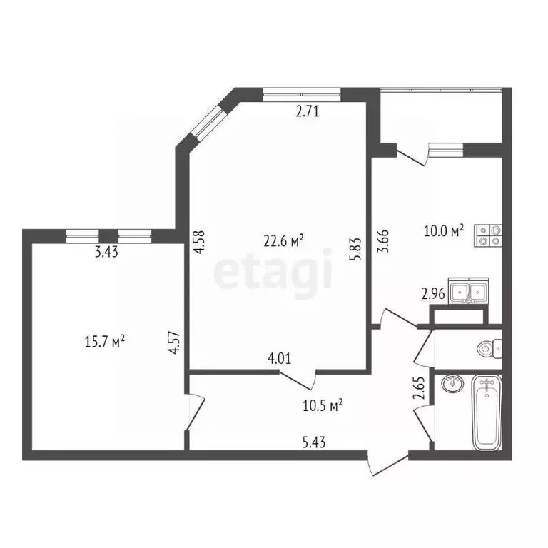 2-к кв. Ленинградская область, Сертолово Всеволожский район, Кленовая ... - Фото 2