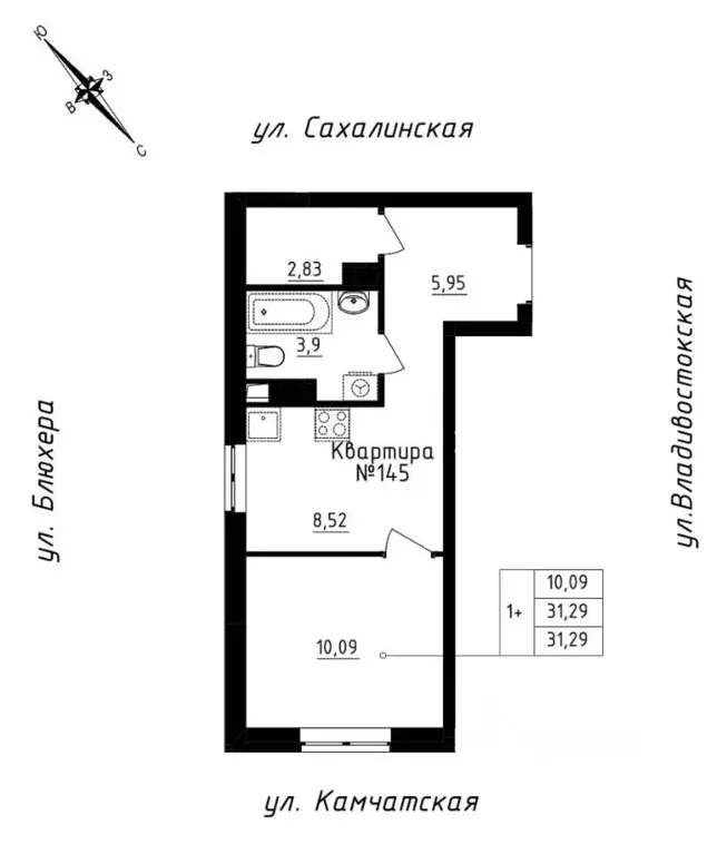 Студия Свердловская область, Екатеринбург ул. Кронштадтская (31.29 м) - Фото 0