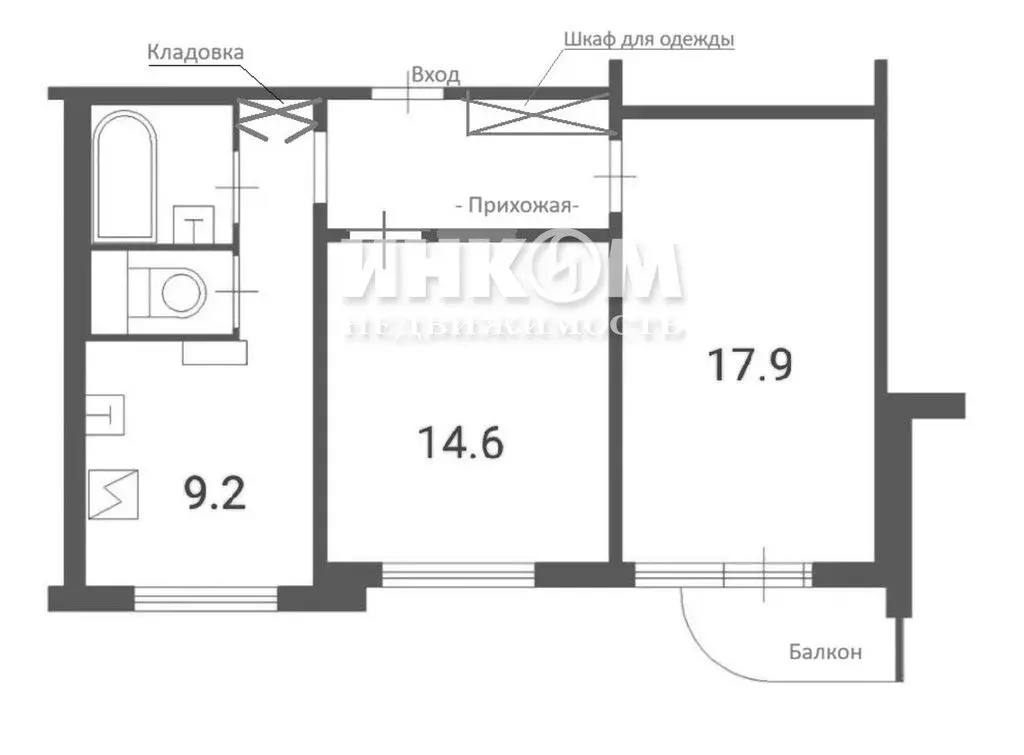 2-комнатная квартира: Москва, Каширское шоссе, 142к3 (53.4 м) - Фото 2
