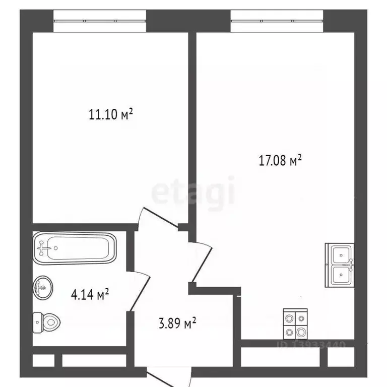 1-к кв. Тюменская область, Тюмень ул. Фармана Салманова, 17 (35.6 м) - Фото 2